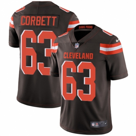 Youth Nike Cleveland Browns 63 Austin Corbett Brown Team Color Vapor Untouchable Limited Player NFL Jersey