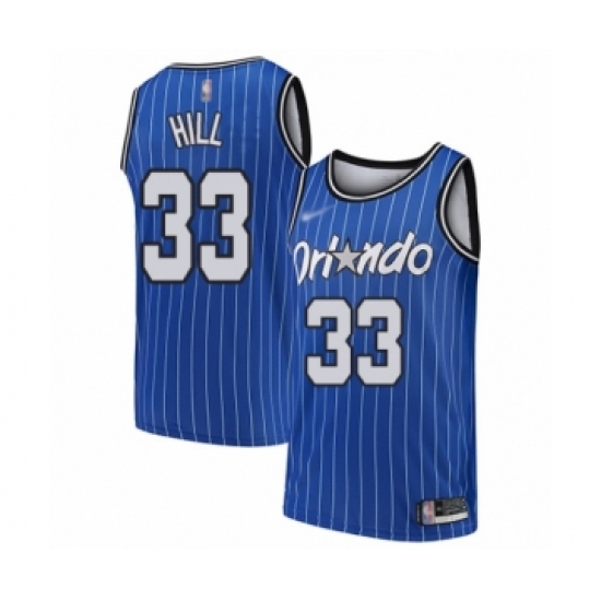 Women's Orlando Magic 33 Grant Hill Swingman Blue Hardwood Classics Basketball Jersey