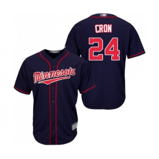 Youth Minnesota Twins 24 C. J. Cron Replica Navy Blue Alternate Road Cool Base Baseball Jersey