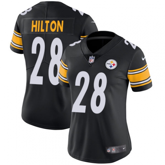 Women's Nike Pittsburgh Steelers 28 Mike Hilton Black Team Color Vapor Untouchable Limited Player NFL Jersey