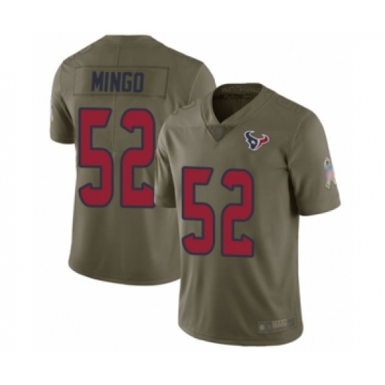 Youth Houston Texans 52 Barkevious Mingo Limited Olive 2017 Salute to Service Football Jersey