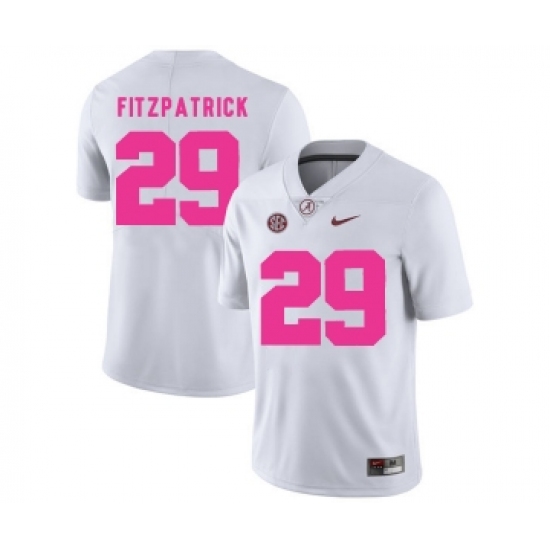 Alabama Crimson Tide 29 Minkah Fitzpatrick White 2018 Breast Cancer Awareness College Football Jersey