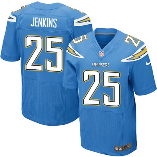 Men's Nike Los Angeles Chargers 25 Rayshawn Jenkins Elite Electric Blue Alternate NFL Jersey