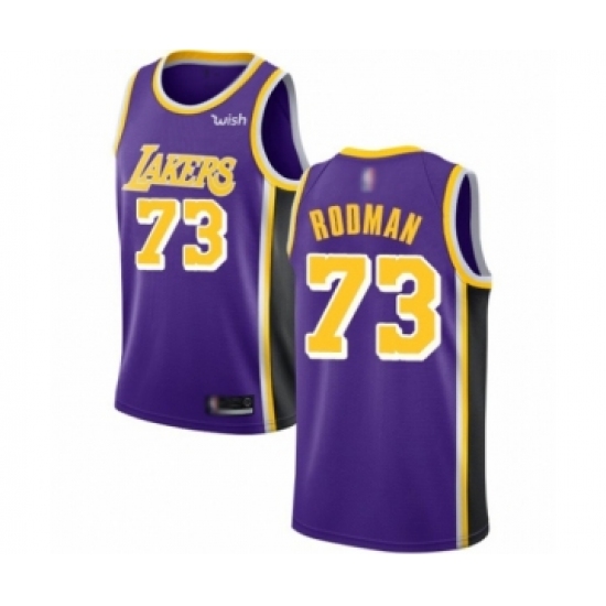 Men's Los Angeles Lakers 73 Dennis Rodman Authentic Purple Basketball Jerseys - Icon Edition