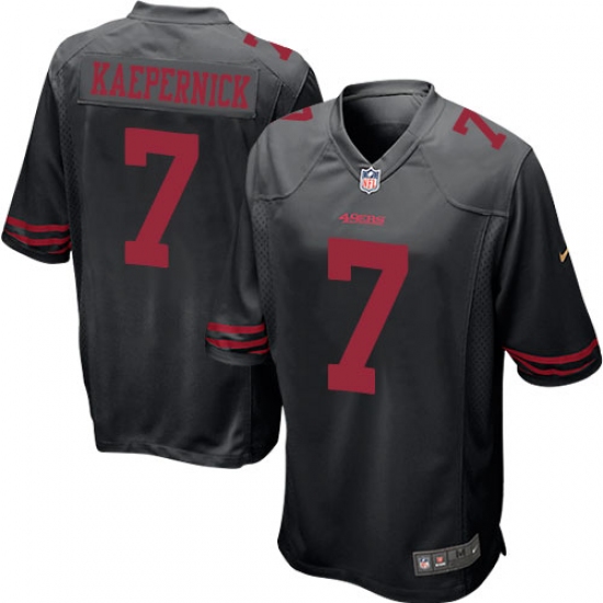 Men's Nike San Francisco 49ers 7 Colin Kaepernick Game Black NFL Jersey