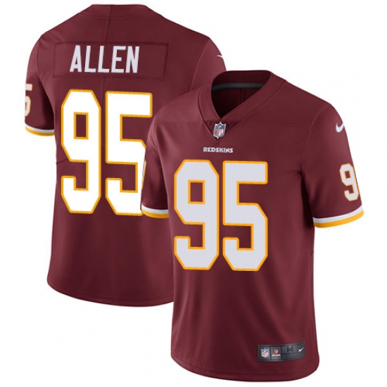 Men's Nike Washington Redskins 95 Jonathan Allen Burgundy Red Team Color Vapor Untouchable Limited Player NFL Jersey