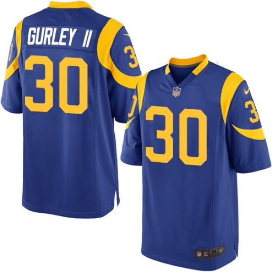 Men's Nike Los Angeles Rams 30 Todd Gurley Game Royal Blue Alternate NFL Jersey