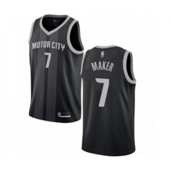 Women's Detroit Pistons 7 Thon Maker Swingman Black Basketball Jersey - City Edition