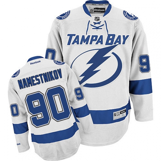 Men's Reebok Tampa Bay Lightning 90 Vladislav Namestnikov Authentic White Away NHL Jersey