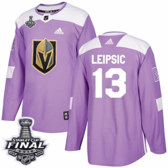 Youth Adidas Vegas Golden Knights 13 Brendan Leipsic Authentic Purple Fights Cancer Practice 2018 Stanley Cup Final NHL Jersey