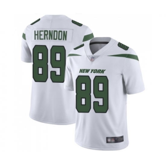 Men's New York Jets 89 Chris Herndon White Vapor Untouchable Limited Player Football Jersey