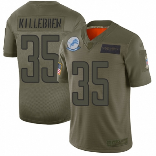 Women's Detroit Lions 35 Miles Killebrew Limited Camo 2019 Salute to Service Football Jersey