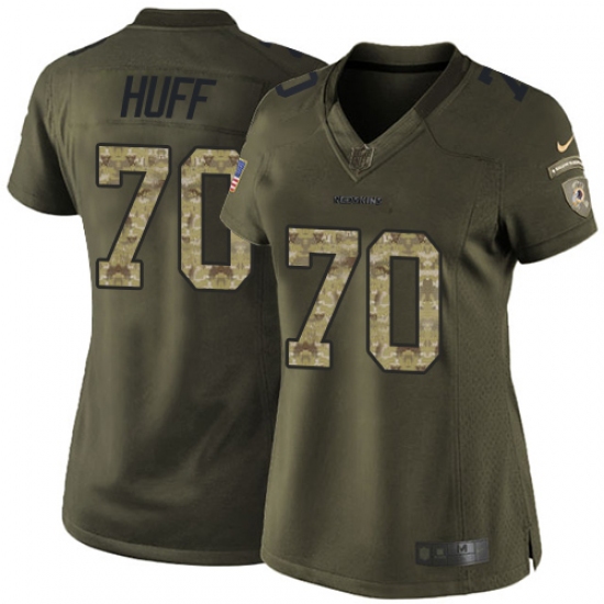 Women's Nike Washington Redskins 70 Sam Huff Elite Green Salute to Service NFL Jersey