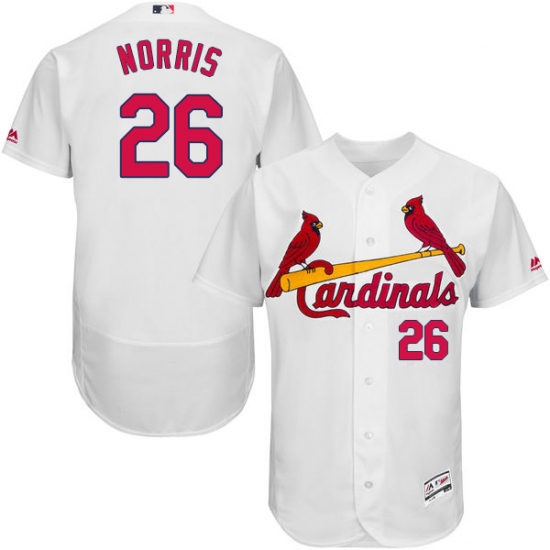 Men's Majestic St. Louis Cardinals 26 Bud Norris White Home Flex Base Authentic Collection MLB Jersey