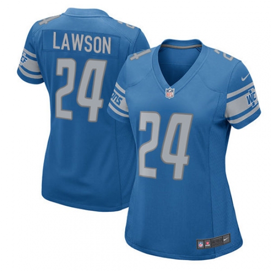 Women's Nike Detroit Lions 24 Nevin Lawson Game Light Blue Team Color NFL Jersey