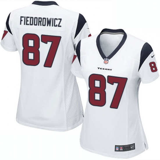 Women's Nike Houston Texans 87 C.J. Fiedorowicz Game White NFL Jersey