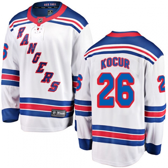 Youth New York Rangers 26 Joe Kocur Fanatics Branded White Away Breakaway NHL Jersey