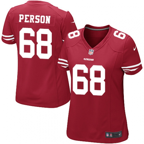 Women Nike San Francisco 49ers 68 Mike Person Game Red Team Color NFL Jersey