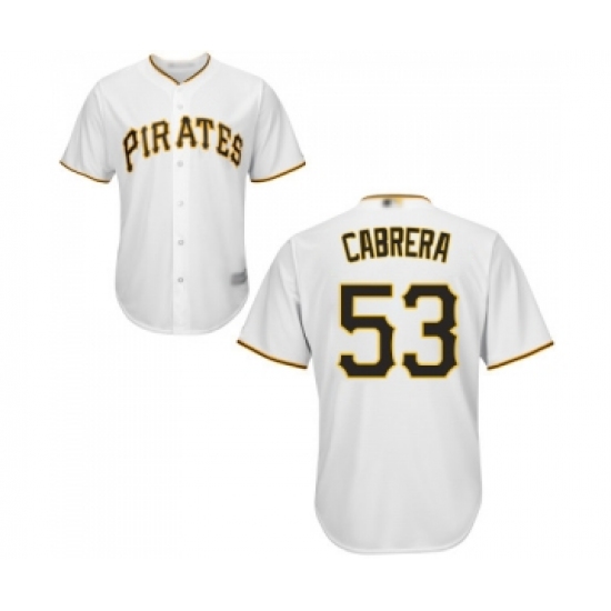 Men's Pittsburgh Pirates 53 Melky Cabrera Replica White Home Cool Base Baseball Jersey