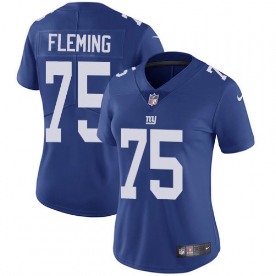 Women's New York Giants 75 Cameron Fleming Royal Blue Team Color Stitched Vapor Untouchable Limited Jersey