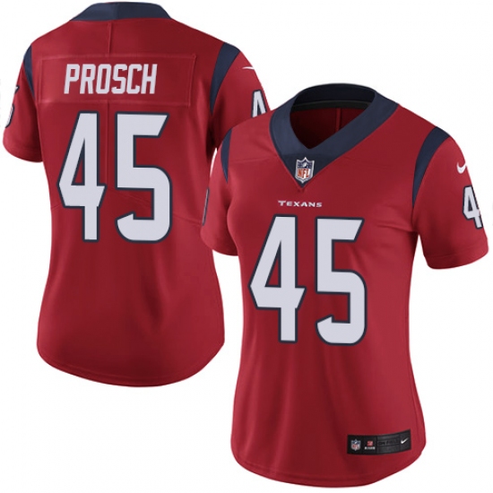 Women's Nike Houston Texans 45 Jay Prosch Elite Red Alternate NFL Jersey