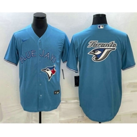 Men's Toronto Blue Jays Big Logo Light Blue Stitched MLB Cool Base Nike Jersey