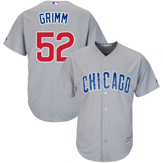 Men's Majestic Chicago Cubs 52 Justin Grimm Replica Grey Road Cool Base MLB Jersey