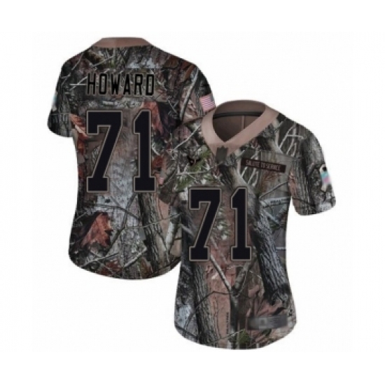 Women's Houston Texans 71 Tytus Howard Limited Camo Rush Realtree Football Jersey