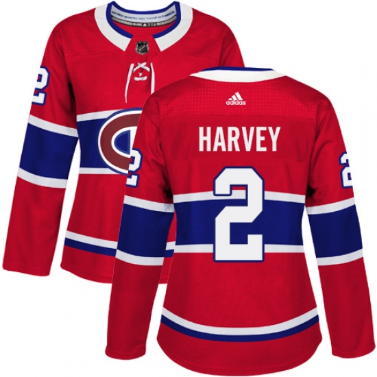 Women's Adidas Montreal Canadiens 2 Doug Harvey Premier Red Home NHL Jersey