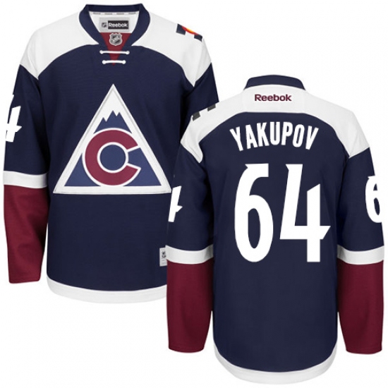 Men's Reebok Colorado Avalanche 64 Nail Yakupov Authentic Blue Third NHL Jersey