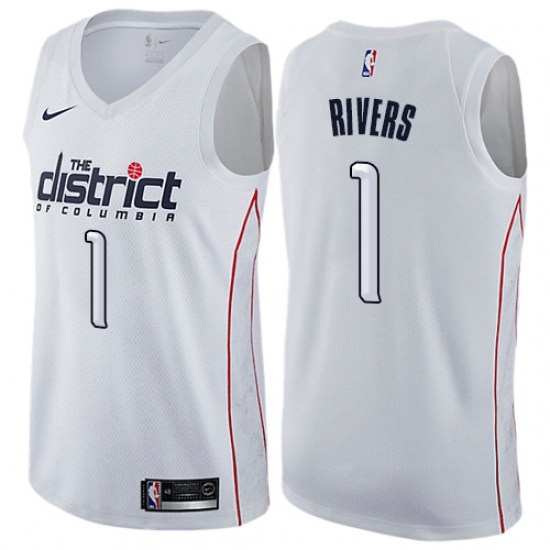 Women's Nike Washington Wizards 1 Austin Rivers Swingman White NBA Jersey - City Edition