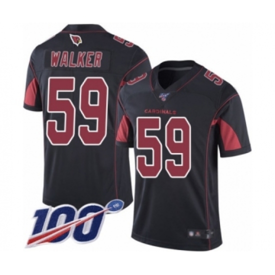 Men's Arizona Cardinals 59 Joe Walker Limited Black Rush Vapor Untouchable 100th Season Football Jersey