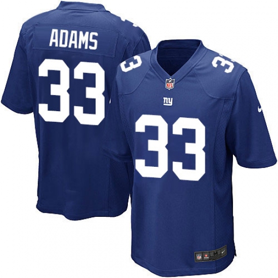 Men's Nike New York Giants 33 Andrew Adams Game Royal Blue Team Color NFL Jersey