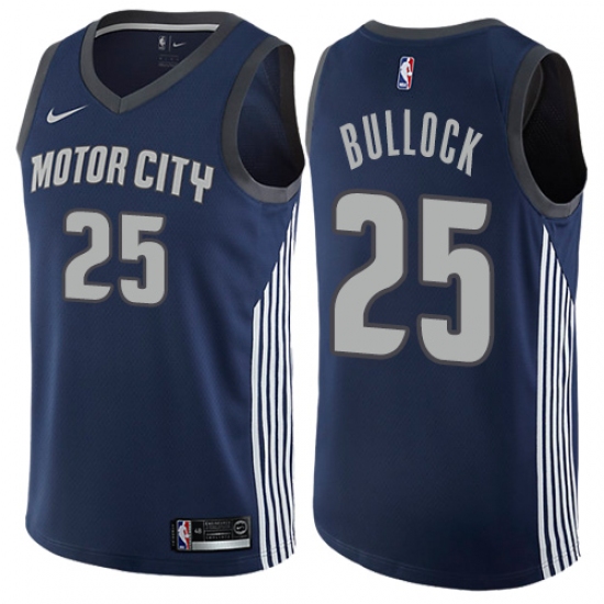 Youth Nike Detroit Pistons 25 Reggie Bullock Swingman Navy Blue NBA Jersey - City Edition