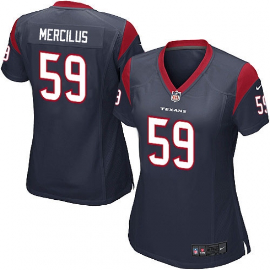 Women's Nike Houston Texans 59 Whitney Mercilus Game Navy Blue Team Color NFL Jersey