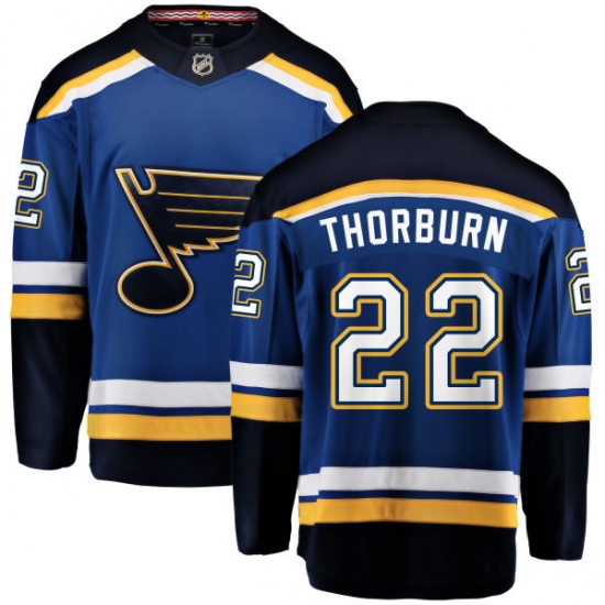 Youth St. Louis Blues 22 Chris Thorburn Fanatics Branded Royal Blue Home Breakaway NHL Jersey