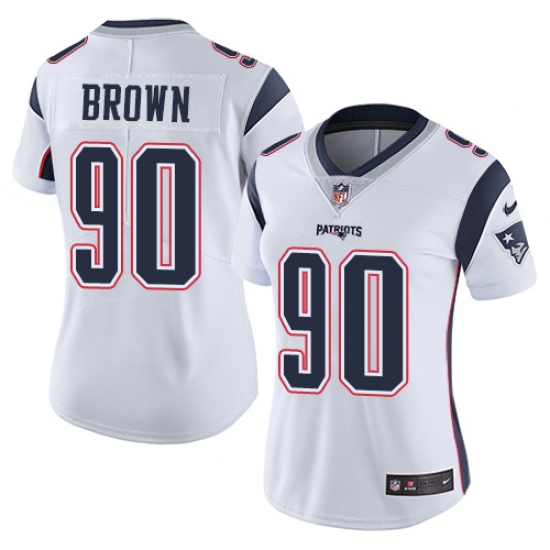Women's Nike New England Patriots 90 Malcom Brown White Vapor Untouchable Limited Player NFL Jersey