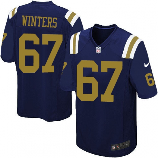 Youth Nike New York Jets 67 Brian Winters Elite Navy Blue Alternate NFL Jersey