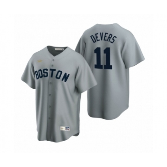 Women's Boston Red Sox 11 Rafael Devers Nike Gray Cooperstown Collection Road Jersey