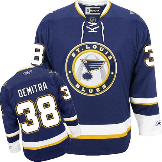 Women's Reebok St. Louis Blues 38 Pavol Demitra Authentic Navy Blue Third NHL Jersey