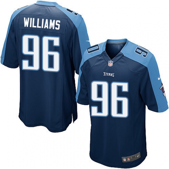 Men's Nike Tennessee Titans 96 Sylvester Williams Game Navy Blue Alternate NFL Jersey