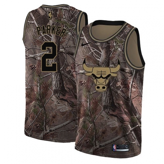 Men's Nike Chicago Bulls 2 Jabari Parker Swingman Camo Realtree Collection NBA Jersey