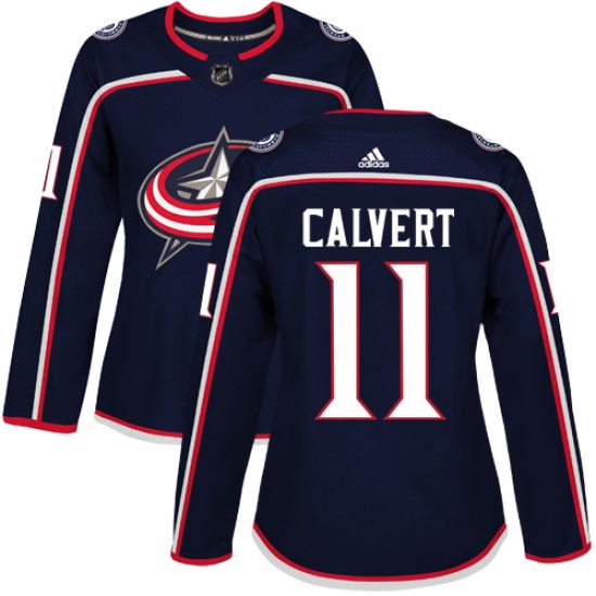 Women's Adidas Columbus Blue Jackets 11 Matt Calvert Premier Navy Blue Home NHL Jersey