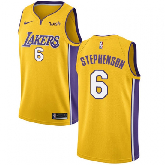 Youth Nike Los Angeles Lakers 6 Lance Stephenson Swingman Gold NBA Jersey - Icon Edition