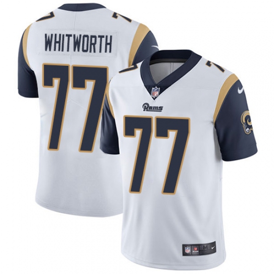 Men's Nike Los Angeles Rams 77 Andrew Whitworth White Vapor Untouchable Limited Player NFL Jersey