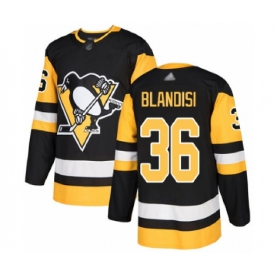 Men's Pittsburgh Penguins 36 Joseph Blandisi Authentic Black Home Hockey Jersey