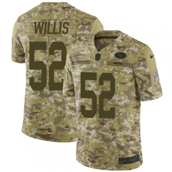 Men's Nike San Francisco 49ers 52 Patrick Willis Limited Camo 2018 Salute to Service NFL Jersey