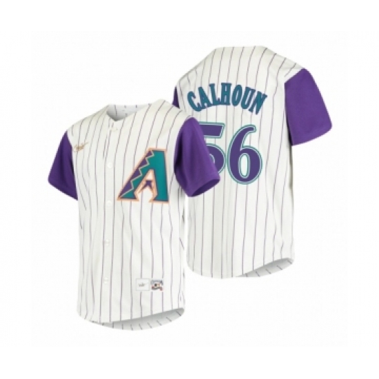 Men's Arizona Diamondbacks 56 Kole Calhoun Nike Cream 2020 Cooperstown Collection Alternate Jersey