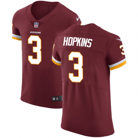 Men's Nike Washington Redskins 3 Dustin Hopkins Elite Burgundy Red Team Color NFL Jersey