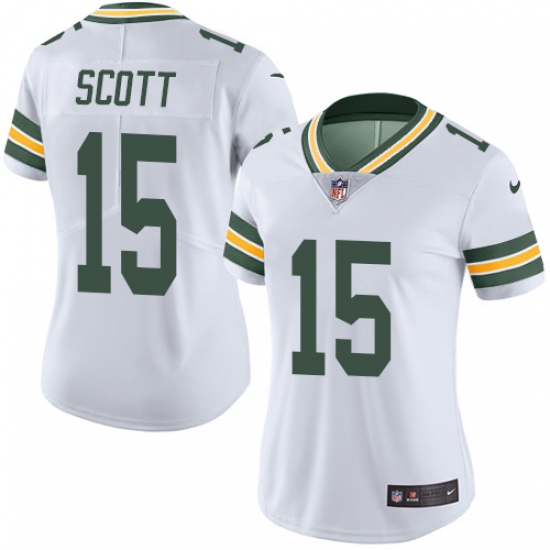 Women's Nike Green Bay Packers 15 JK Scott White Vapor Untouchable Limited Player NFL Jersey
